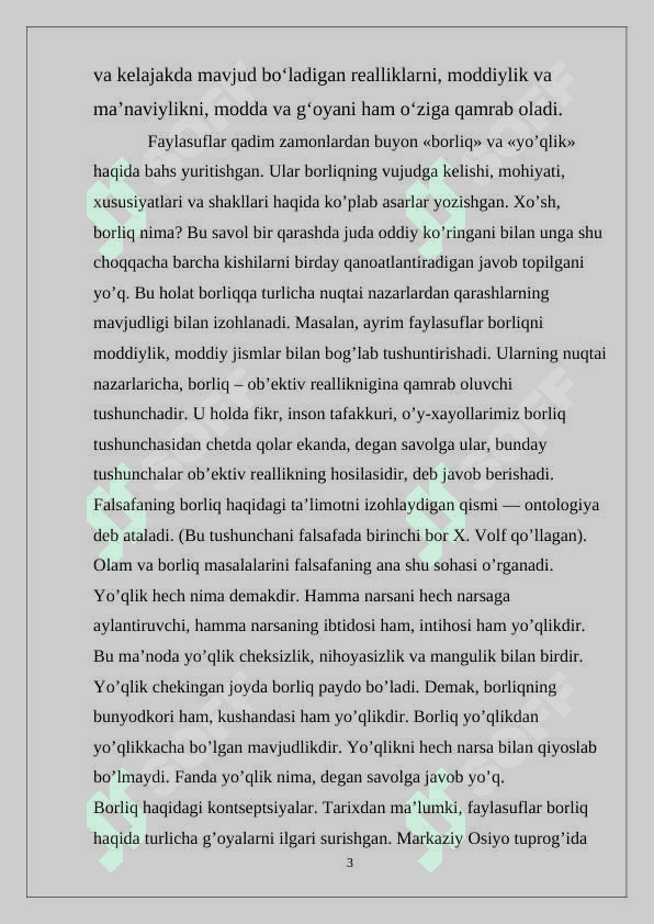 "Noklassik ontologiyaning yo'nalishlari va mohiyati" 3
