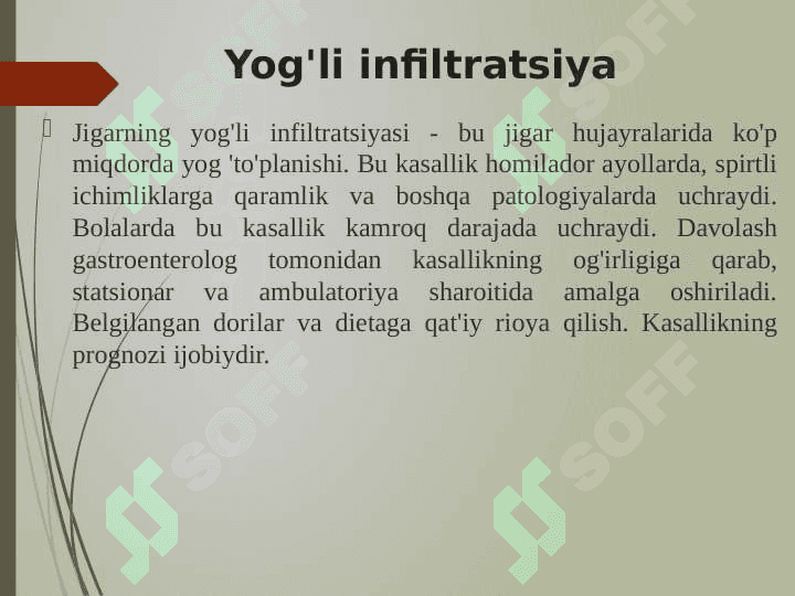 Yog'li infiltratsiya va distrofiya 3