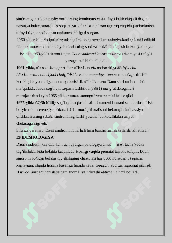 DAUN SINDROMI 3