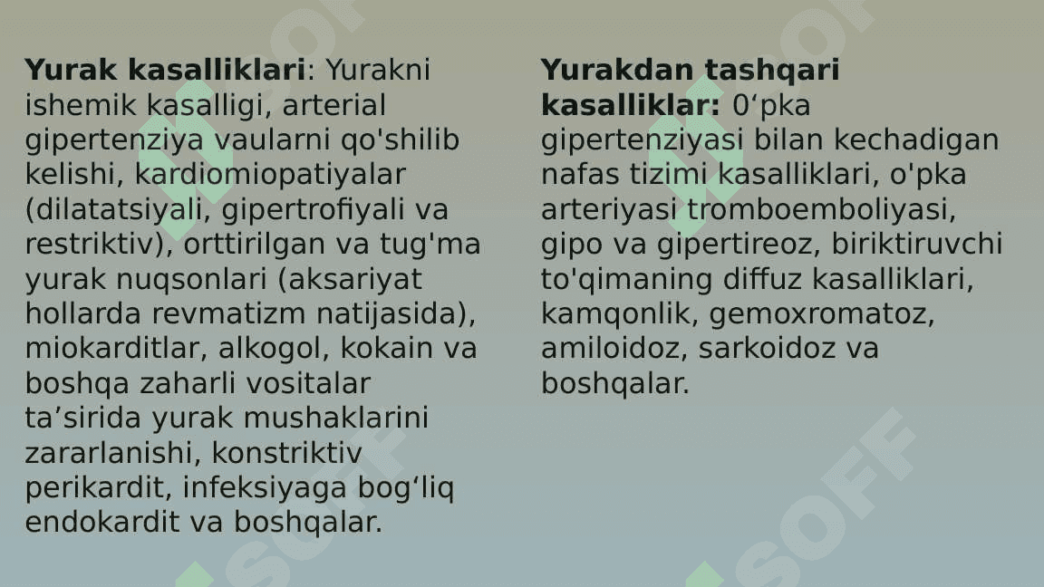 Yurakning chap qorincha yetishmovchiligining gemodinamikasi. 6