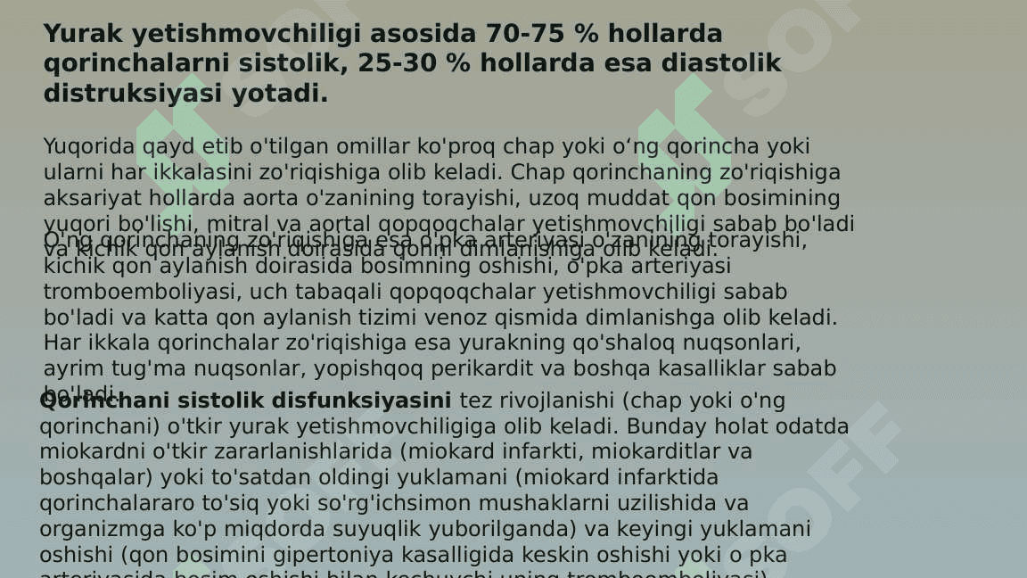 Yurakning chap qorincha yetishmovchiligining gemodinamikasi. 8