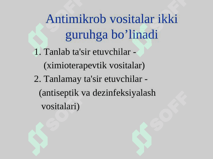 Antiseptik va dezinfeksiyalash vositalari 2