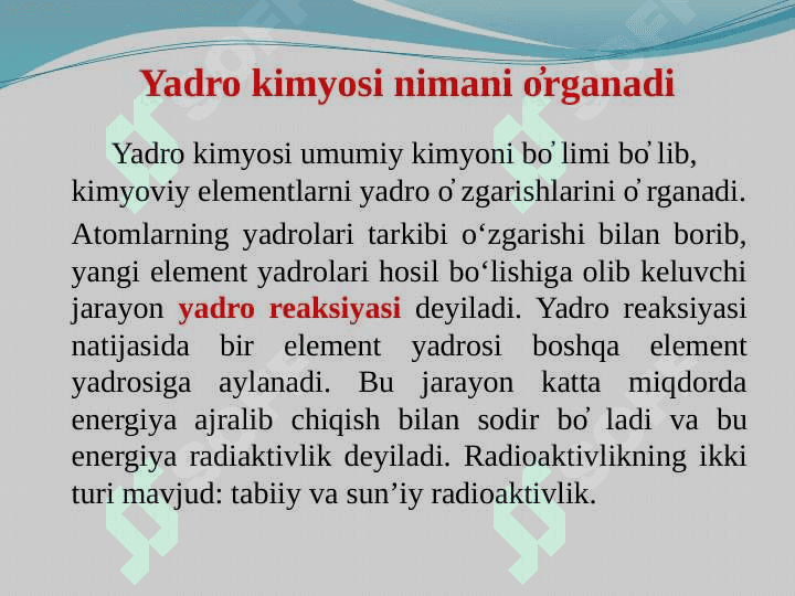 Yadro kimyosi 4