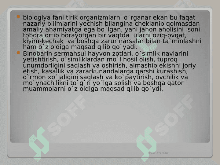 Biologiya rivojlanishi 8