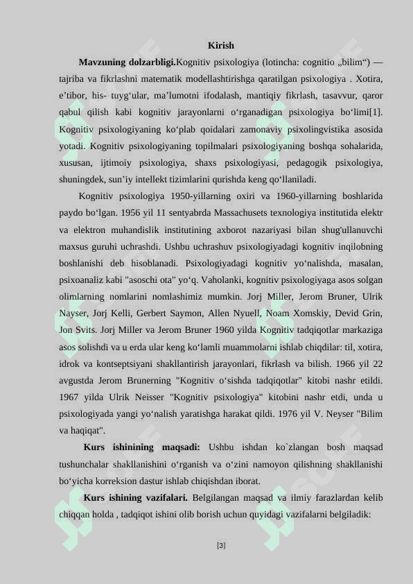 Kognitiv psixologiyada tushunchalar shakllanishini tadqiq etish 3