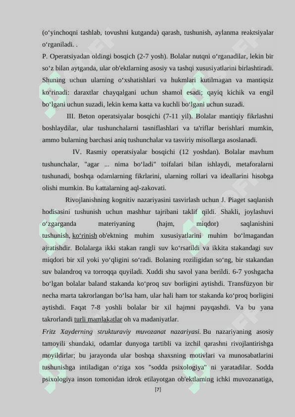 Kognitiv psixologiyada tushunchalar shakllanishini tadqiq etish 7