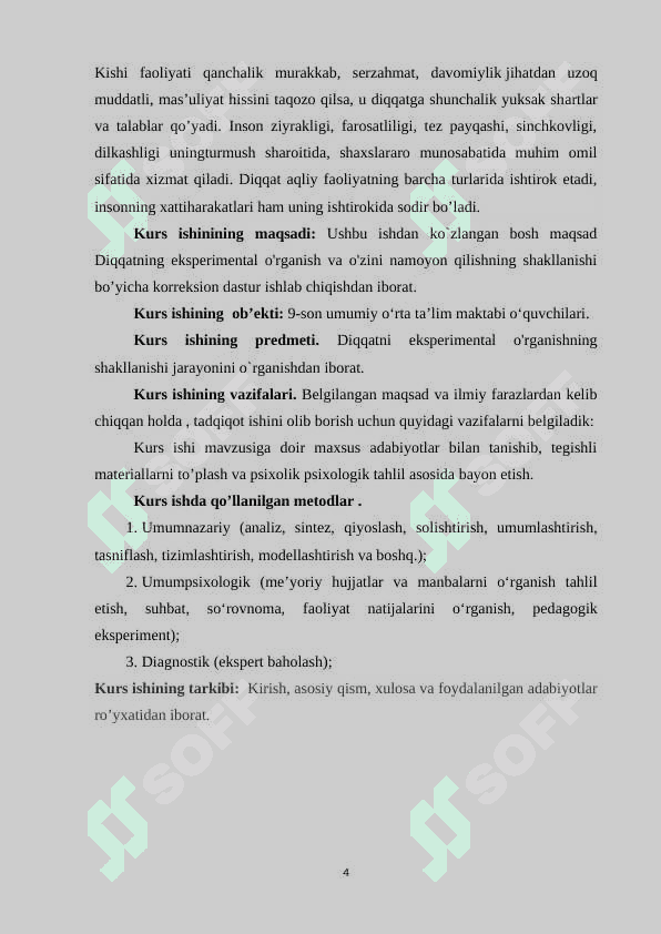 Diqqatning  rivojlanishi 4