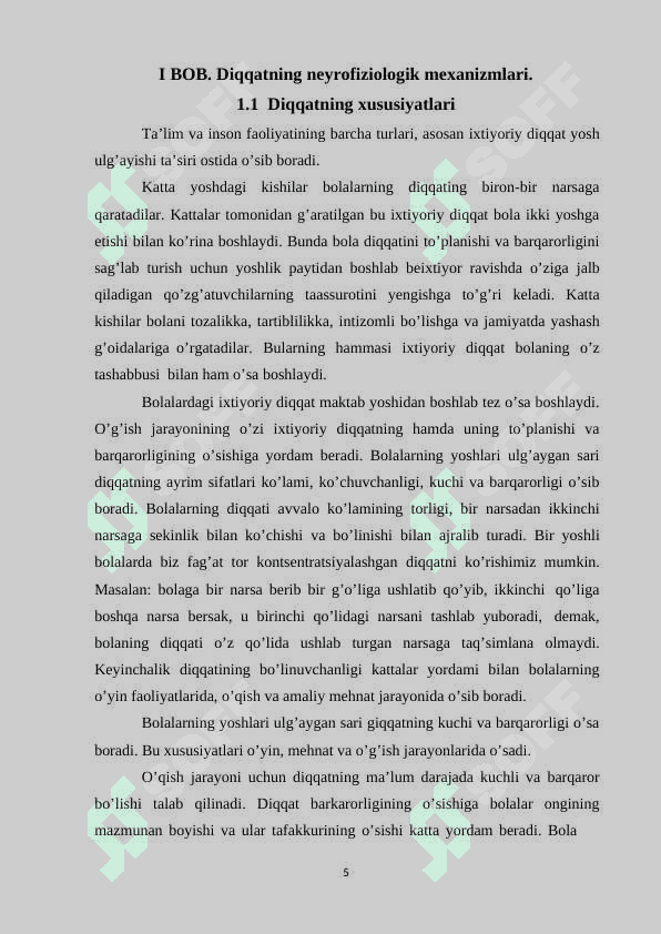Diqqatning  rivojlanishi 5