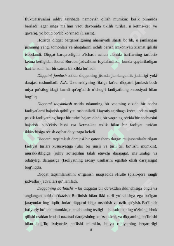 Diqqatning  rivojlanishi 8