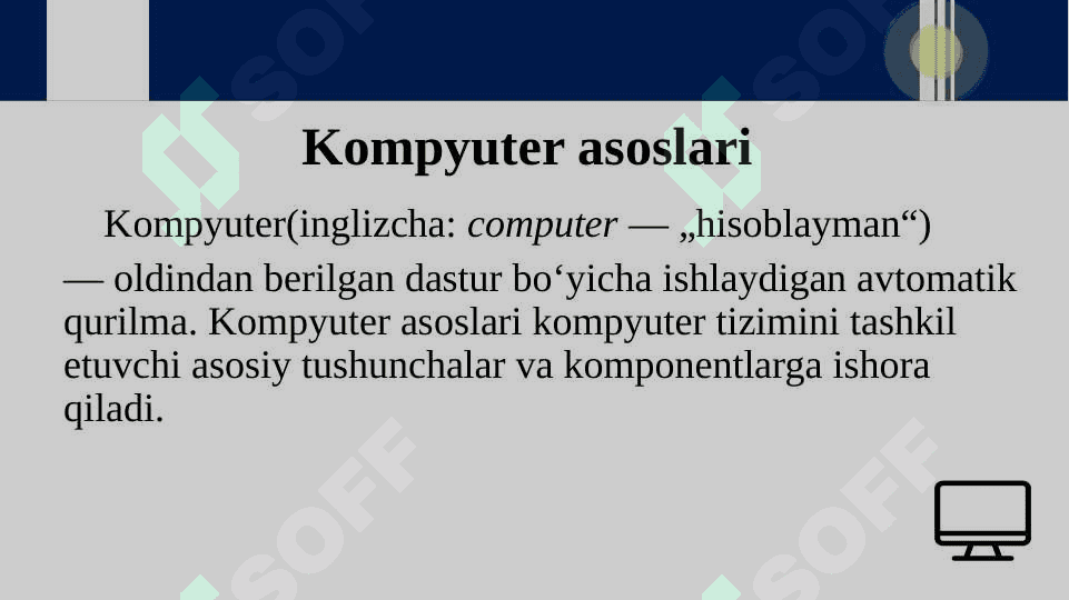 Dasturlashga kirish, dasturlashning asosiy tushunchalari. 3