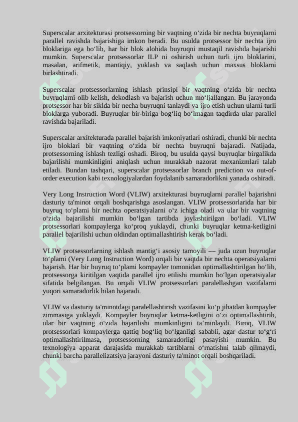 Buyruqlar sathida paralellashtirish. 3