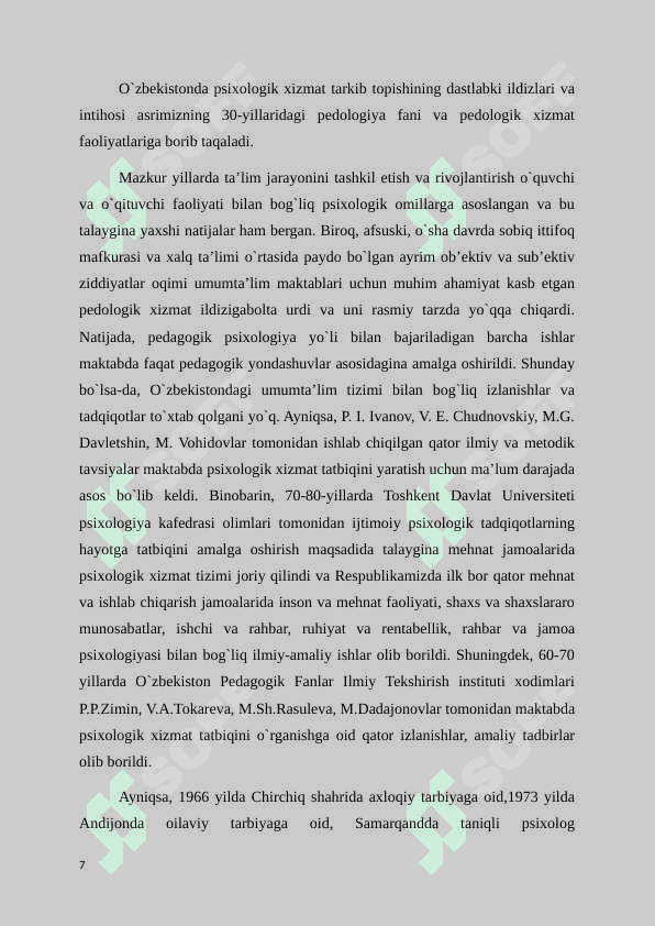 Psixologik xizmat tuzilishi uning vazifalari 7