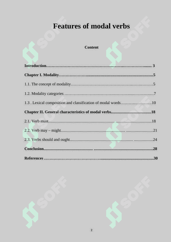 Features of modal verbs 2