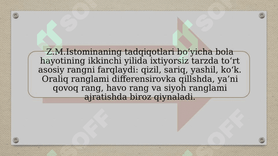 Bola sezgisi asosiy turlarining rivojlanishi 4
