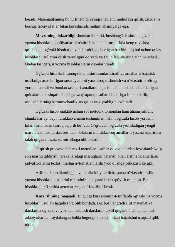 4-sinfda ogʻzaki va yozma hisoblash usullari 5