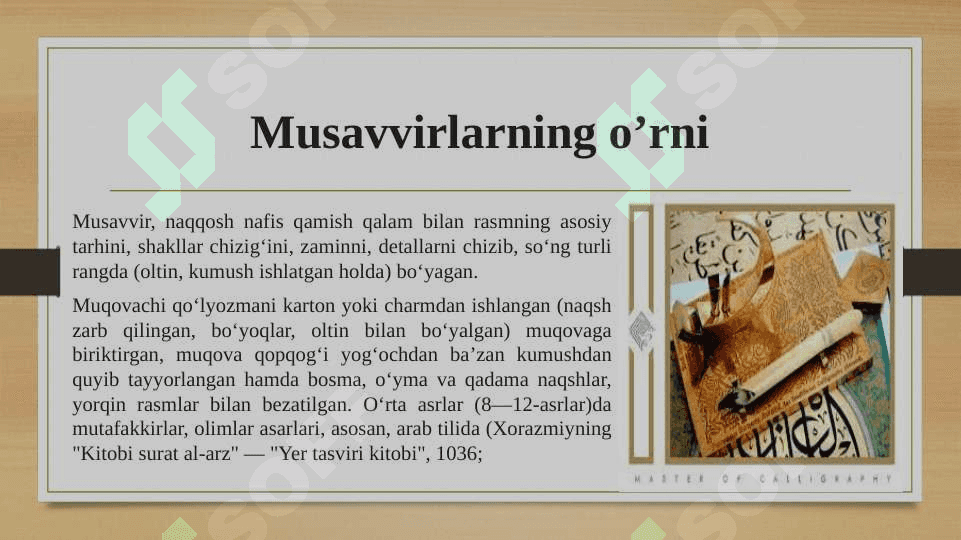 O'rta asrlarda kitobat san'ati. 8