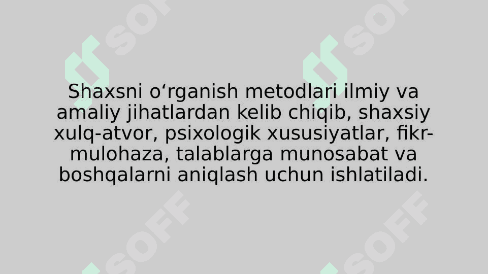 Shaxsni o‘rganish metodlari (TAQDIMOT) 2