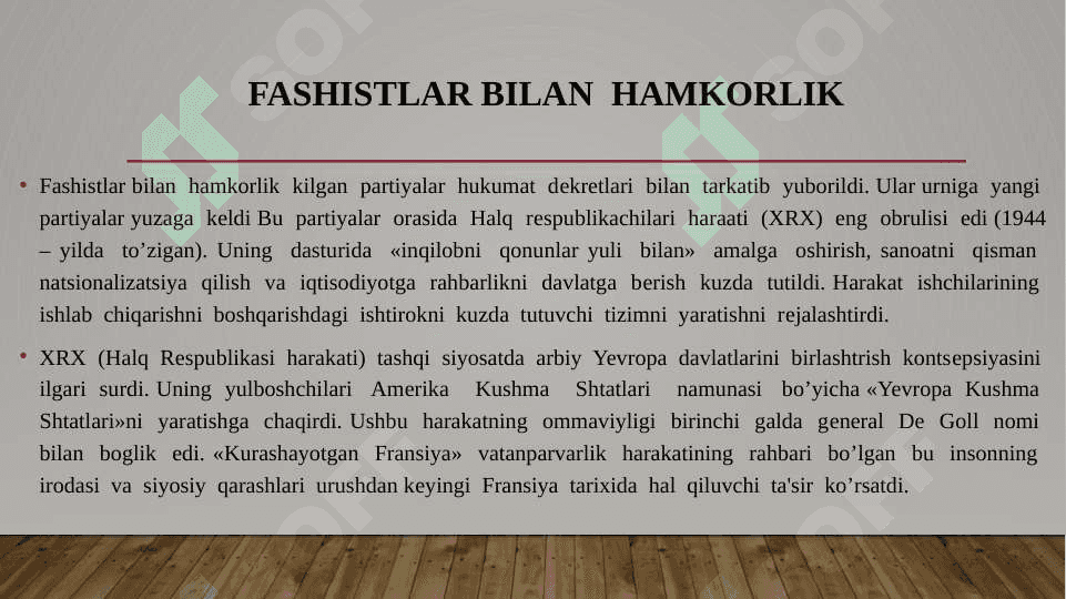 Fransiya 2-jahon urushidan keyingi yillarda. 6
