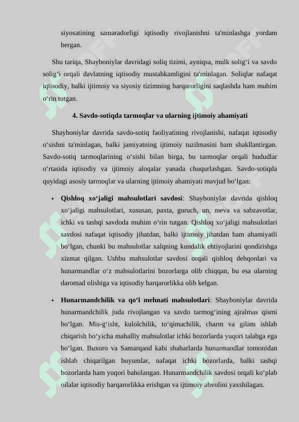 Shayboniylar davrida savdo-sotiq va soliq tizimi 8
