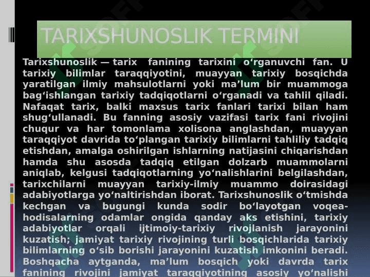 TARIXSHUNOSLIK FANIGA KIRISH 2