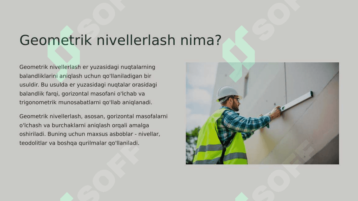 Geometrik Nivellerlash Usullari. 3