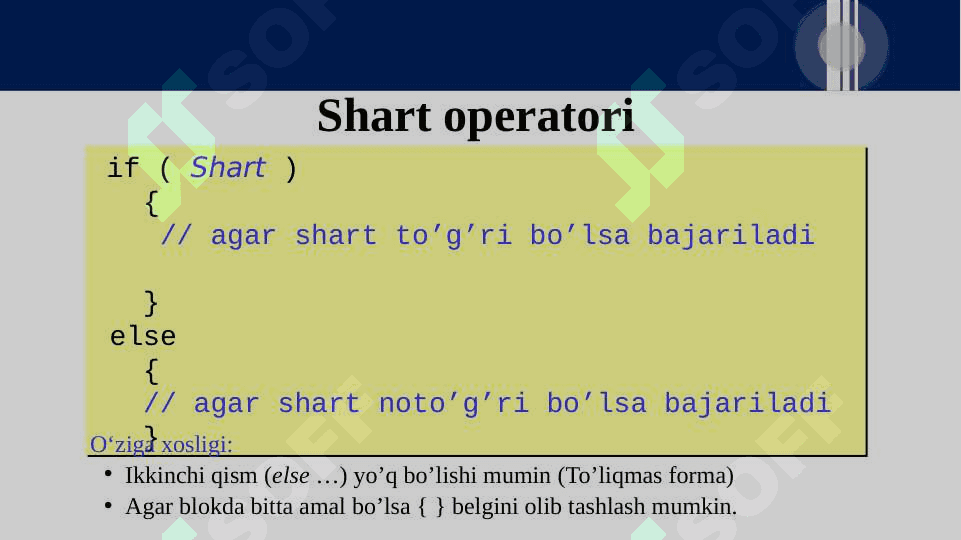 Tarmoqlanish va uzilishlarni tashkil etish operatorlari. 6