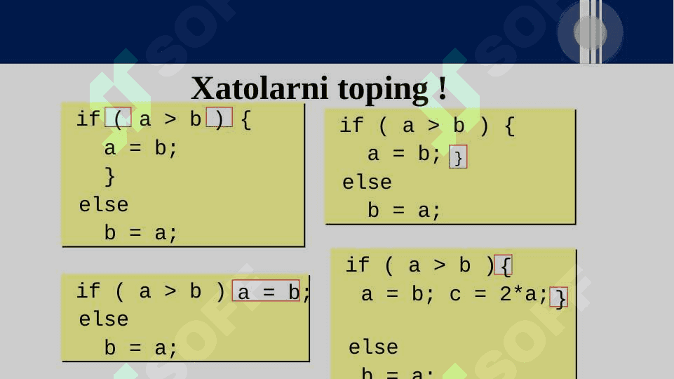 Tarmoqlanish va uzilishlarni tashkil etish operatorlari. 7
