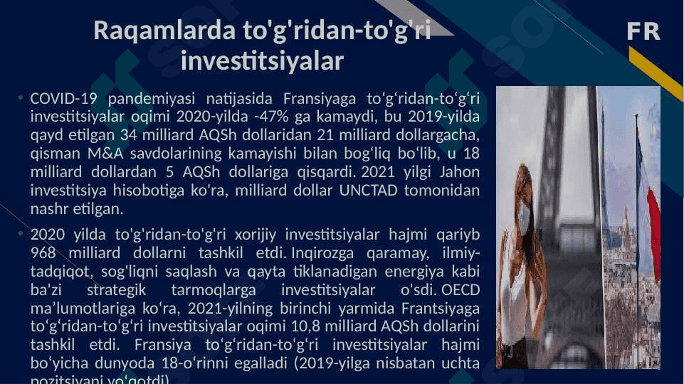 Fransiya va O’zbkistonning  investitsion siyosati 8