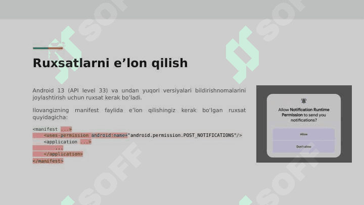 MOBIL ILOVALARDA XABARNOMALAR (NOTIFICATION) YARATISH 3