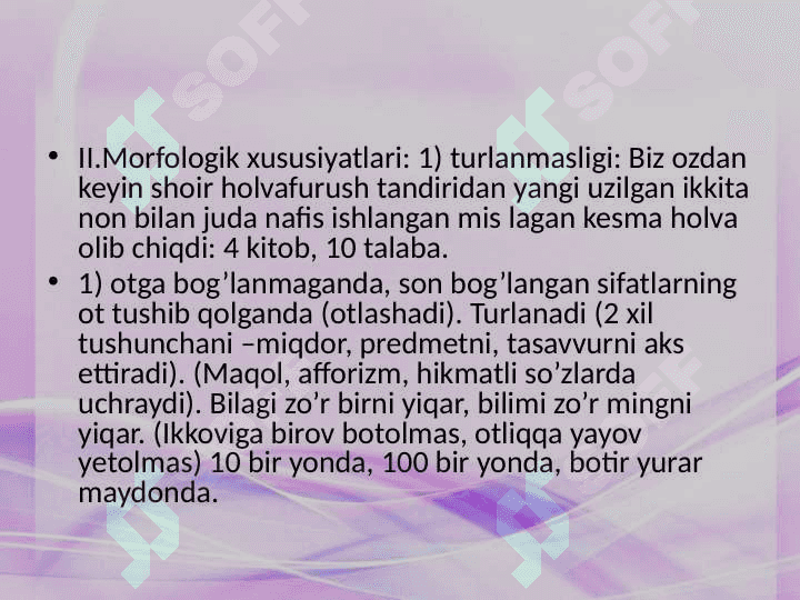 Son so'z turkumi. 6