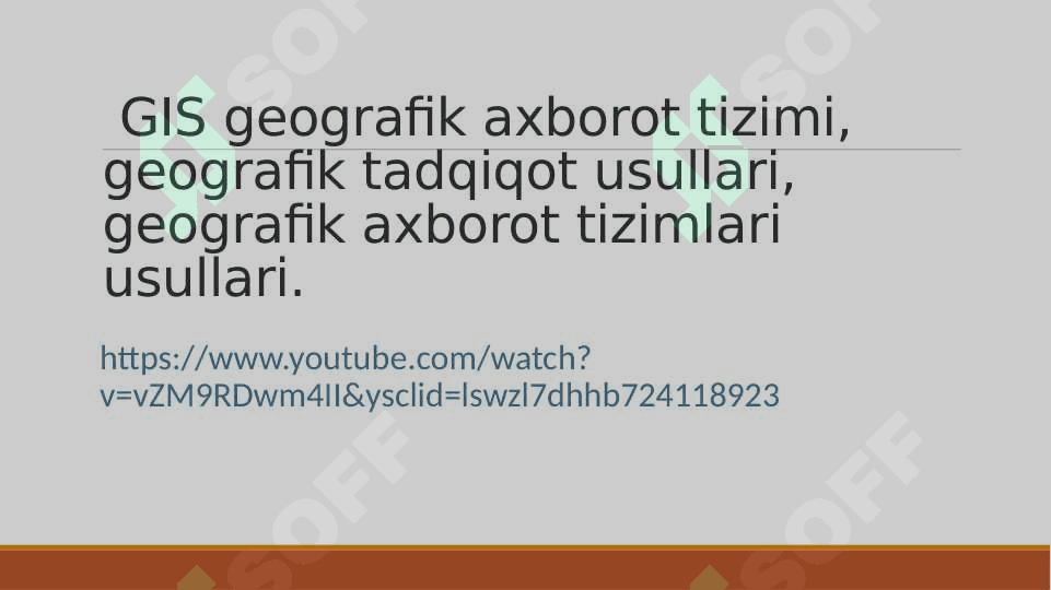 GIS loyihalarini ishlab chiqish bosqichlari. 6