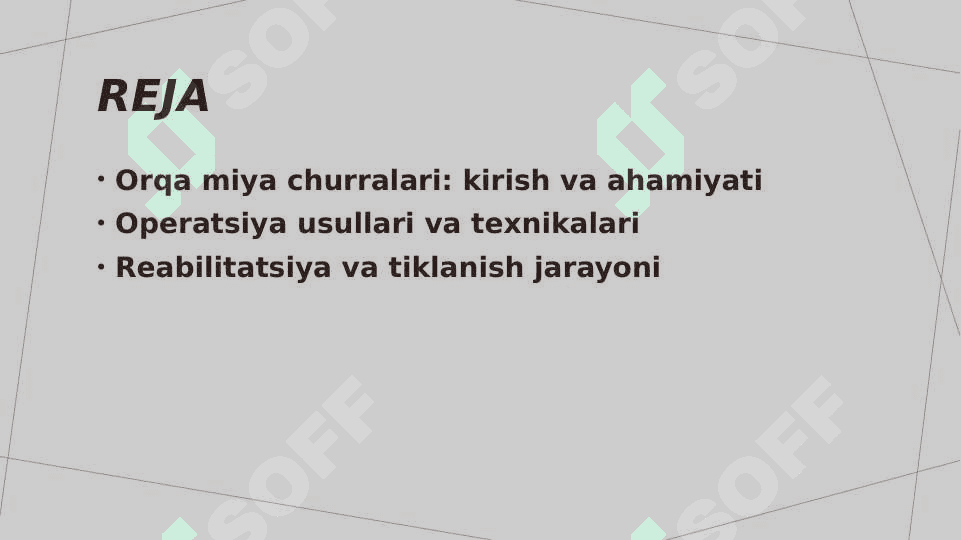 Orqa miya churralarida operasiyalar 2