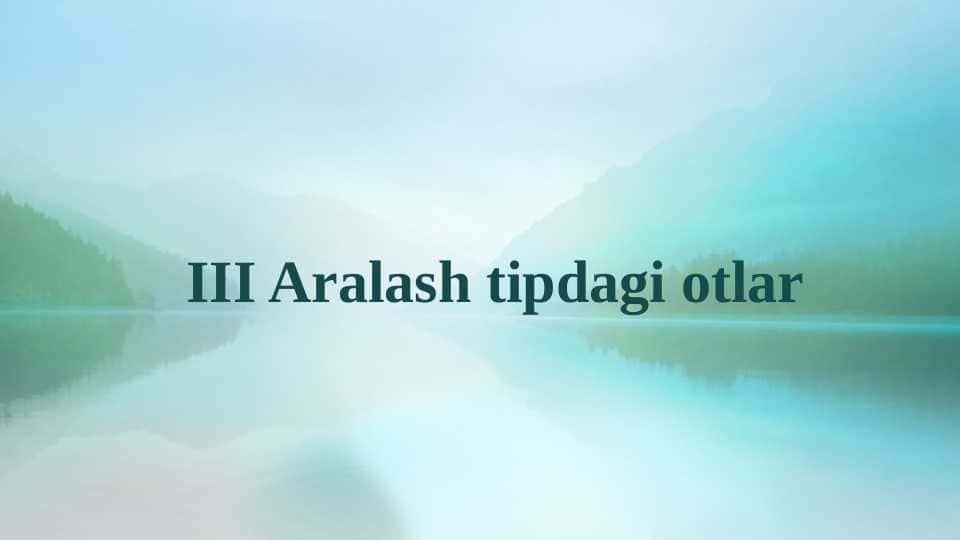 Aralash tipdagi otlar