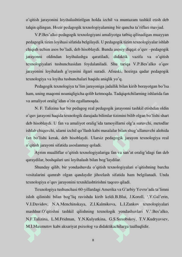ARIFMETIK AMALLARNI O’RGATISHNING UMUMIY  MASALALARI 8