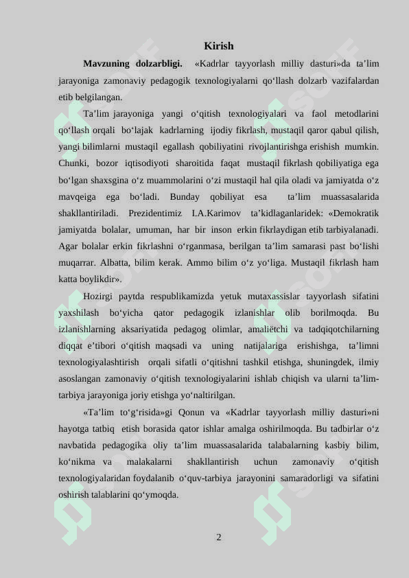 ADABIY TURLAR VA JANRLAR” MODULINI O‘QITISHNING NAZARIY MASALALARI 2