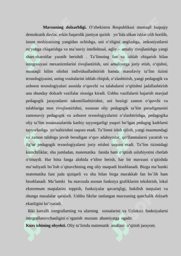 Ikki karrali integral xossalari 3