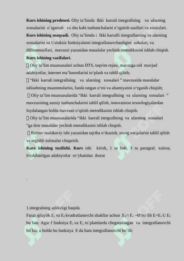 Ikki karrali integral xossalari 4