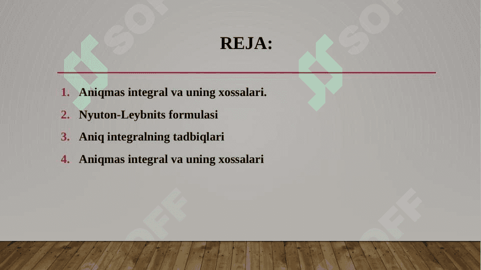 Aniqmas integralga doir individual topshiriqlar yechish 2