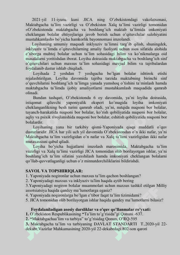 Yaponiya davlatida inklyuziv ta limning rivojlanishi 2