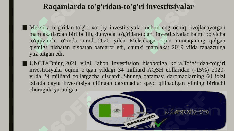 Meksika va o’zbekistonning investitsiya siyosati 4