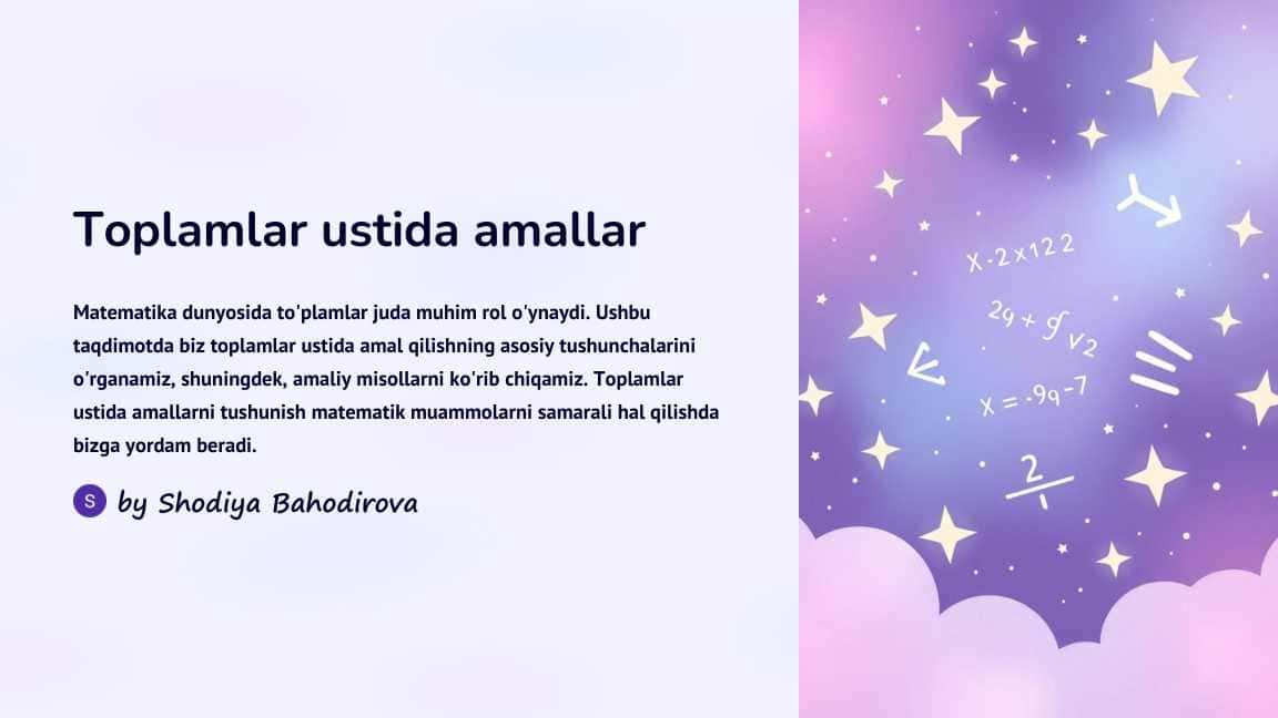 Tòplamlar ustida amallar