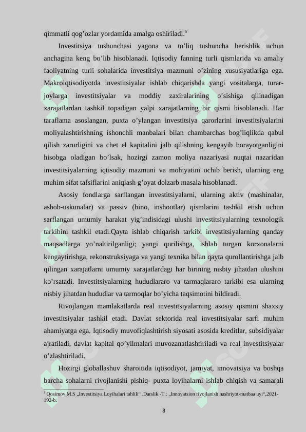 Investitsiya loyihalarida xalqaro tajriba 8