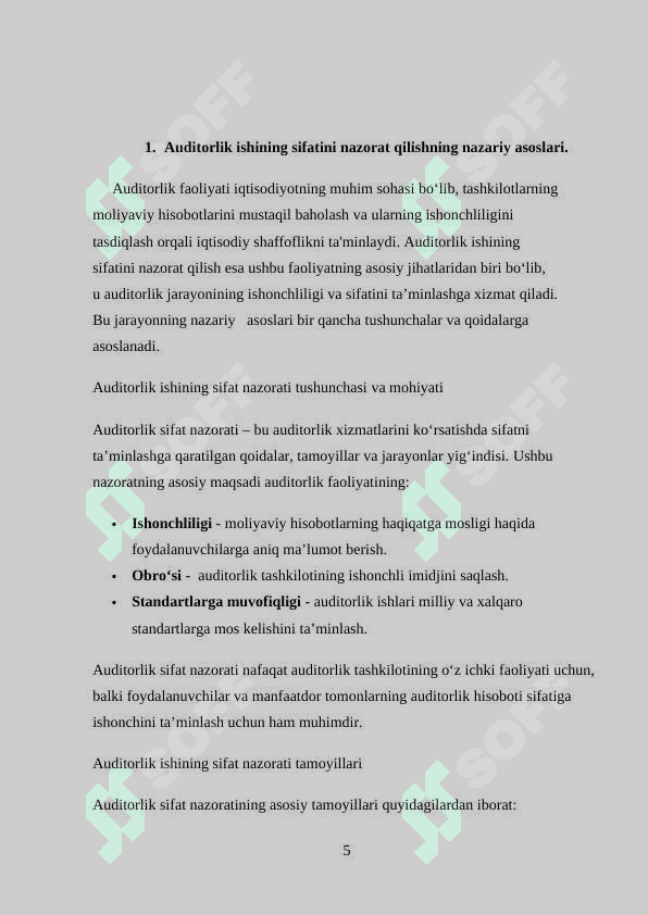 Auditor ishining sifatini nazorat qilish 5