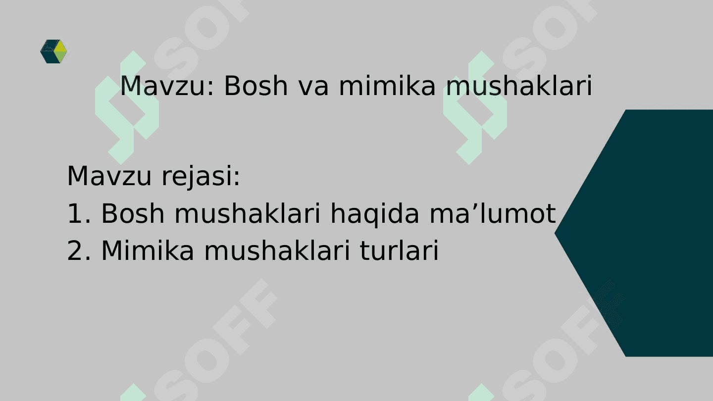 Mavzu: Bosh va mimika mushaklari 2