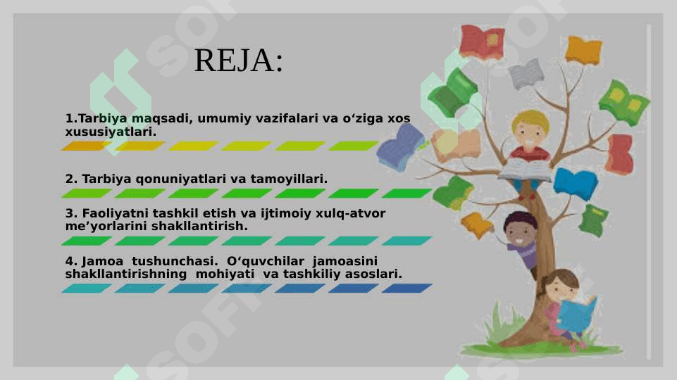 TARBIYA JARAYONINING MOHIYATI VA TARBIYA MAZMUNI. TARBIYA QONUNIYATLARI VA TAMOYILLARI. 2