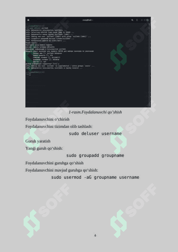 Linux OTda imtiyozlar turlari, xavfsizlik imkoniyatlari bilan tanishish 6
