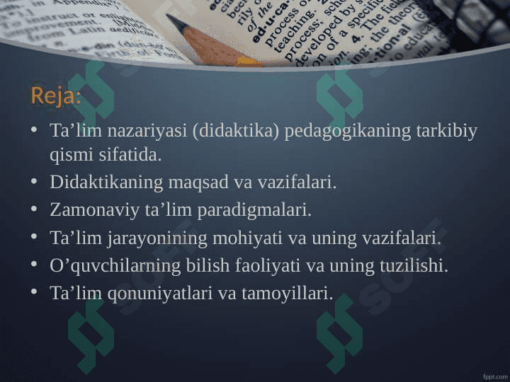 “DIDAKTIKA- TA’LIM NAZARIYASI” 2