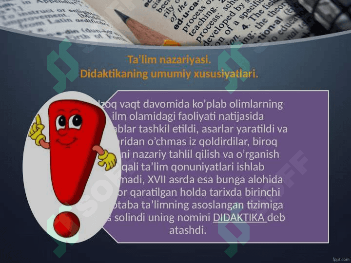 “DIDAKTIKA- TA’LIM NAZARIYASI” 4