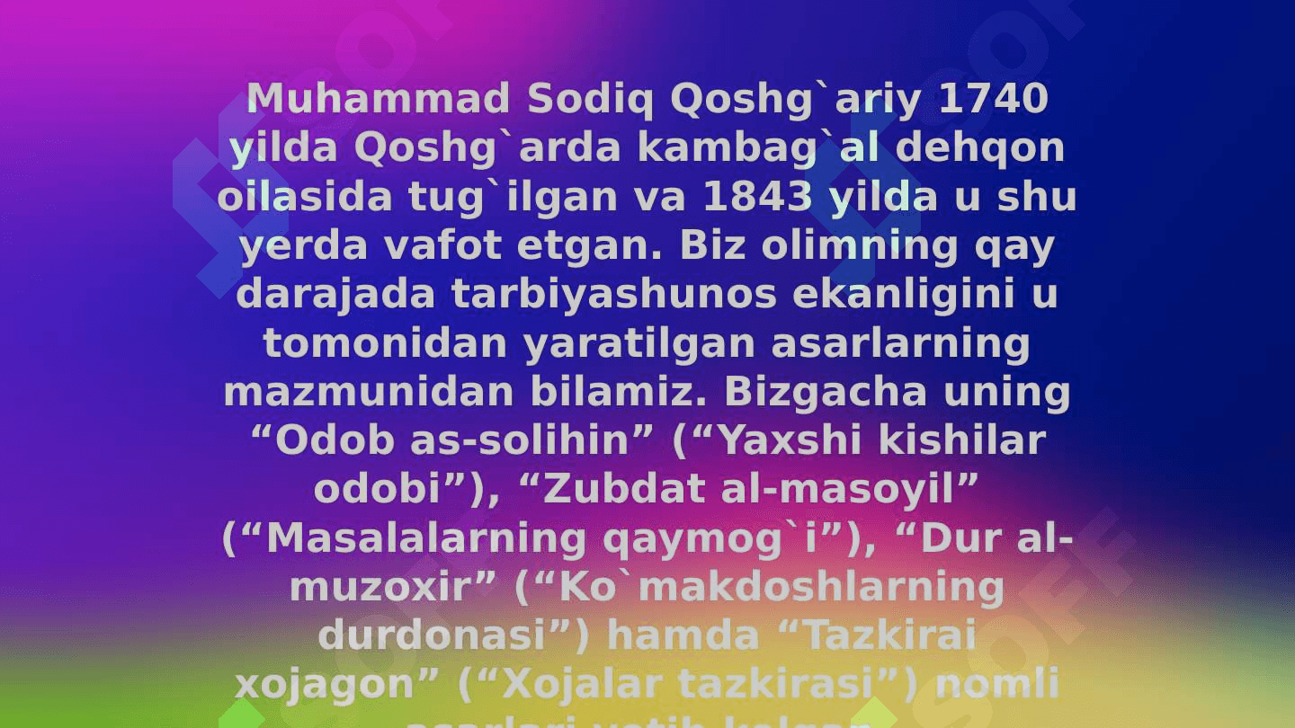 Muhammad Sodiq Qoshg`ariy 3