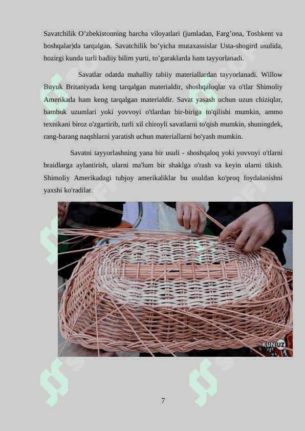Non  saqlashga mo'ljallangan savat to'qish 7